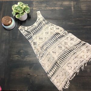 ✨Forever 21 crochet lace tank tunic sz L